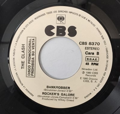 Lot 406 - THE CLASH - TRAIN IN VAIN / BANKROBBER 7" (ORIGINAL SPANISH PROMO - CBS 8370)