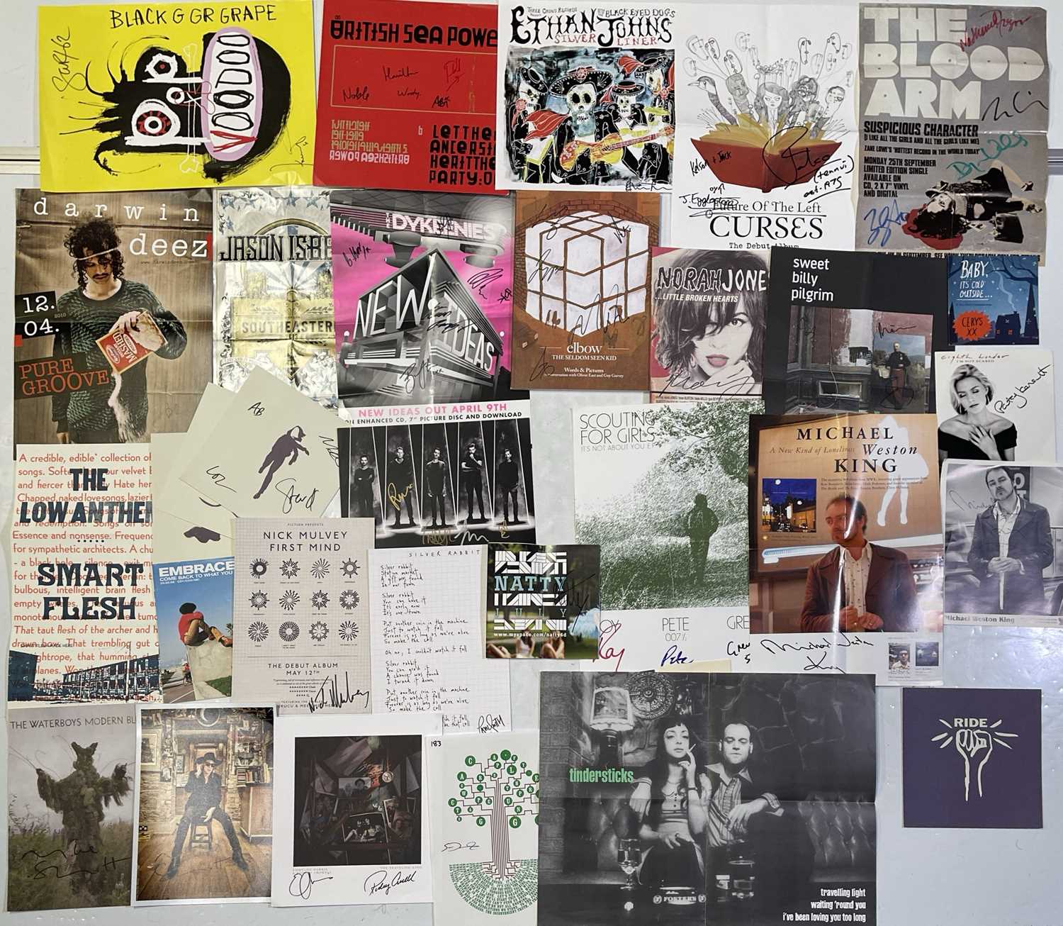 Lot 269 - 1990S/00S INDIE - LARGE COLLECTION OF SIGNED PROMO ITEMS INC BLACK GRAPE / RIDE.