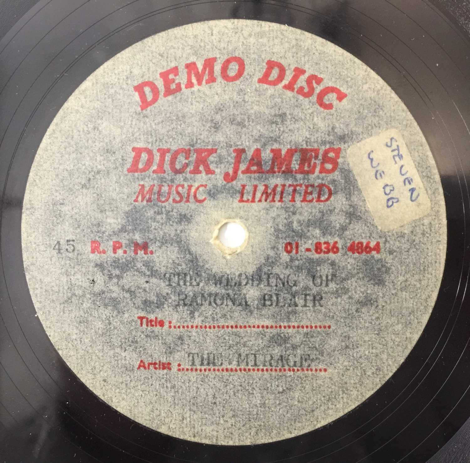 Lot 489 - THE MIRAGE - THE WEDDING OF RAMONA BLAIR 7" ACETATE