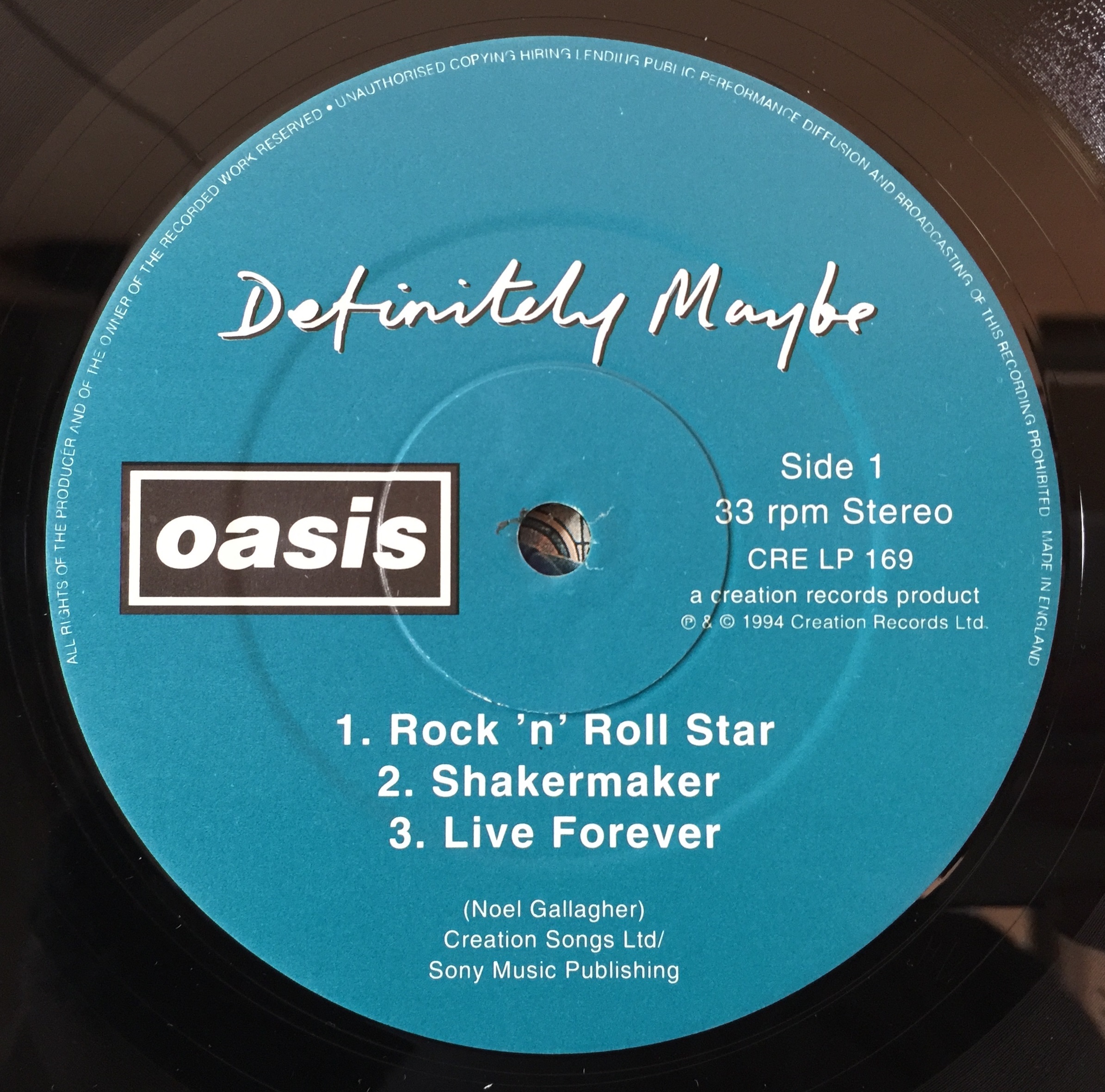 CRELP169 Oasis Definitely Maybe レコード UK