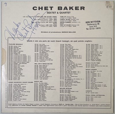 Lot 311B - CHET BAKER - A SIGNED LP.