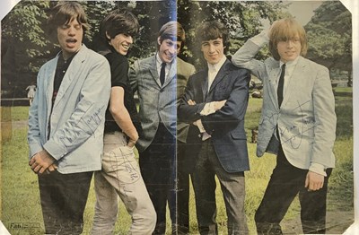 Lot 476 - ROLLING STONES SIGNED MAGAZINE PAGE.