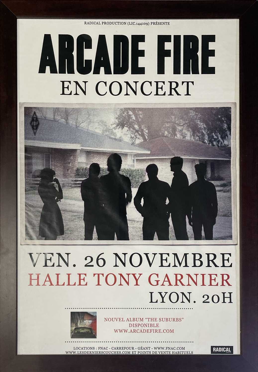 Lot 148 - ARCADE FIRE - POSTER COLLECTION INC ORIGINAL FRENCH CONCERT POSTER.