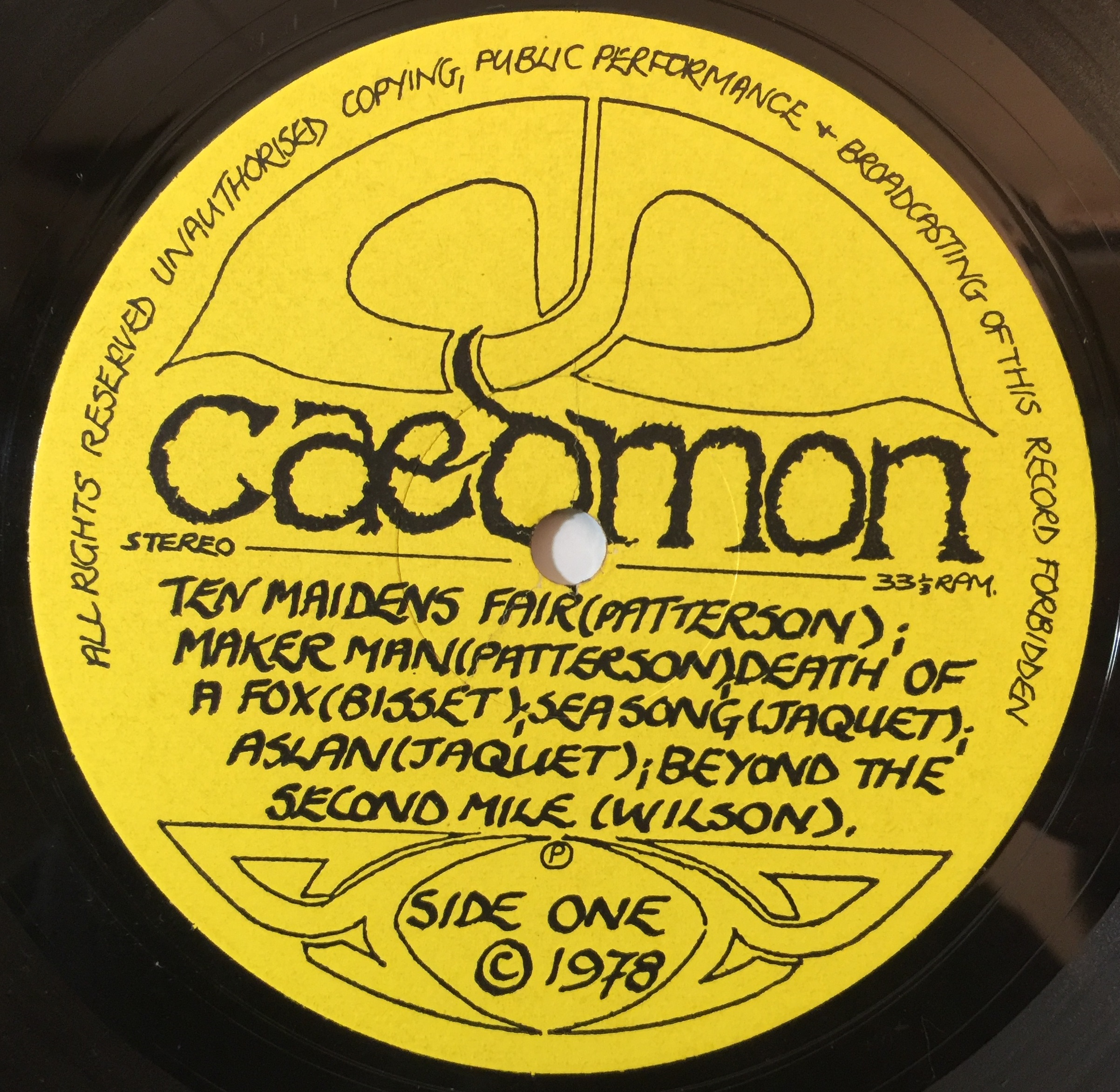 Lot 132 CAEDMON CAEDMON LP (ORIGINAL SELFRELEASED