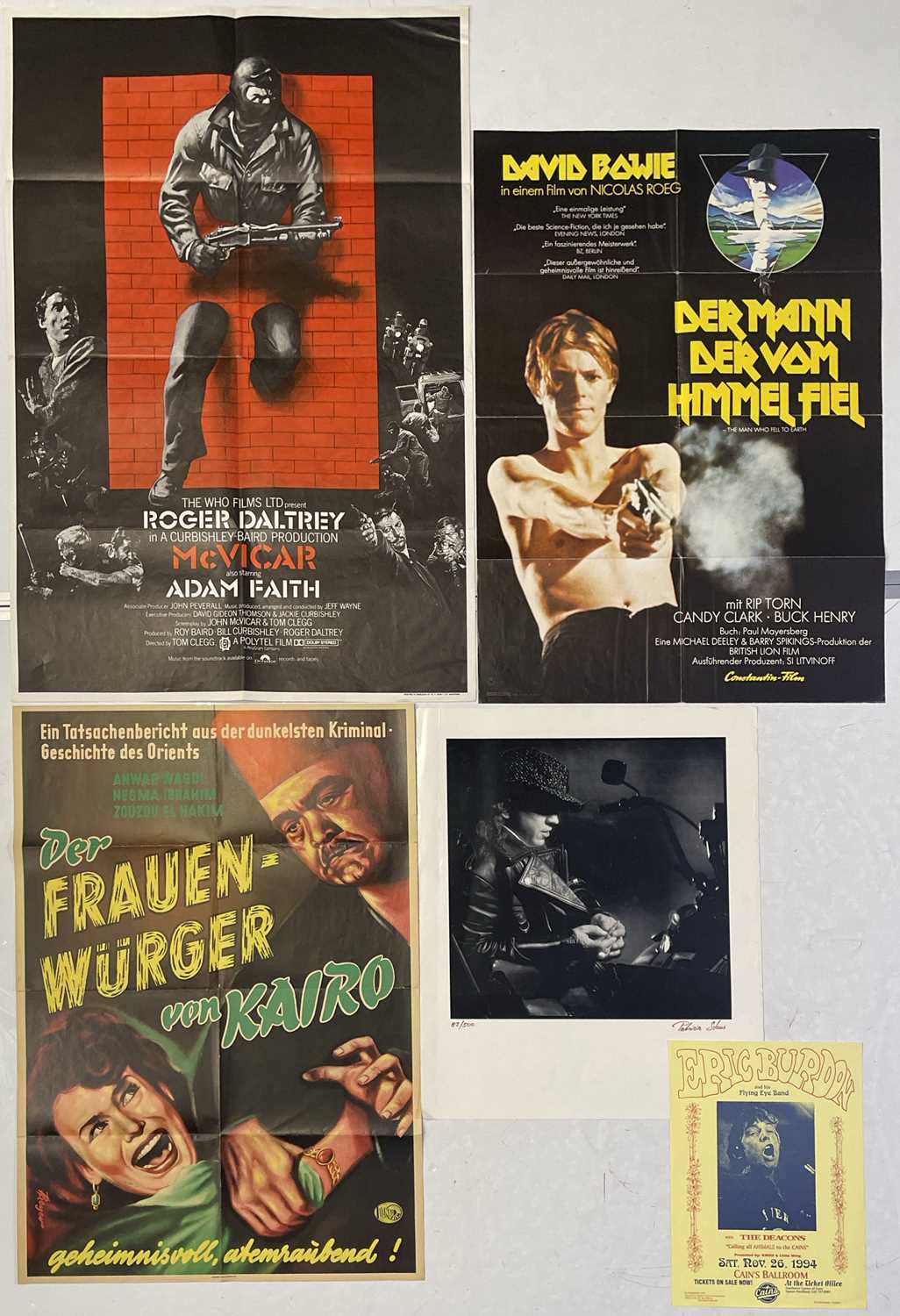 Lot 165 - MUSIC POSTERS INC MCVICAR / MAN WHO FELL TO EARTH.