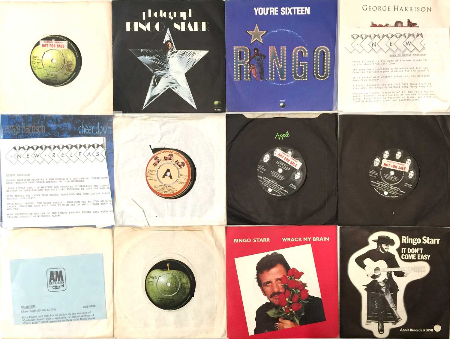 Lot 57 - BEATLES SOLO/ APPLE RECORDS AND RELATED - 7" PACK (INC FACTORY SAMPLES)