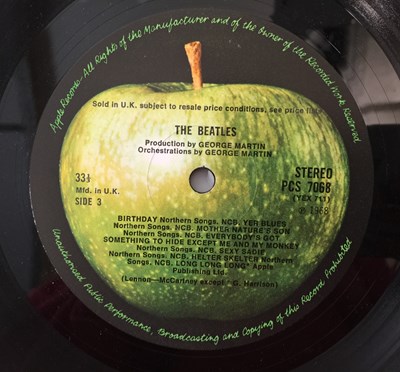 Lot 25 - THE BEATLES - WHITE ALBUM LP (UK STEREO 1ST/ FACTORY SAMPLE/ LOW NUMBER: 0002030 - PCS 7067/ 68)