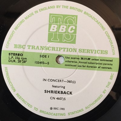 Lot 138 - SHRIEKBACK/KILLING JOKE - IN CONCERT - 360 LP (ORIGINAL BBC TRANSCRIPTION SERVICE RELEASE - CN 4607/S)