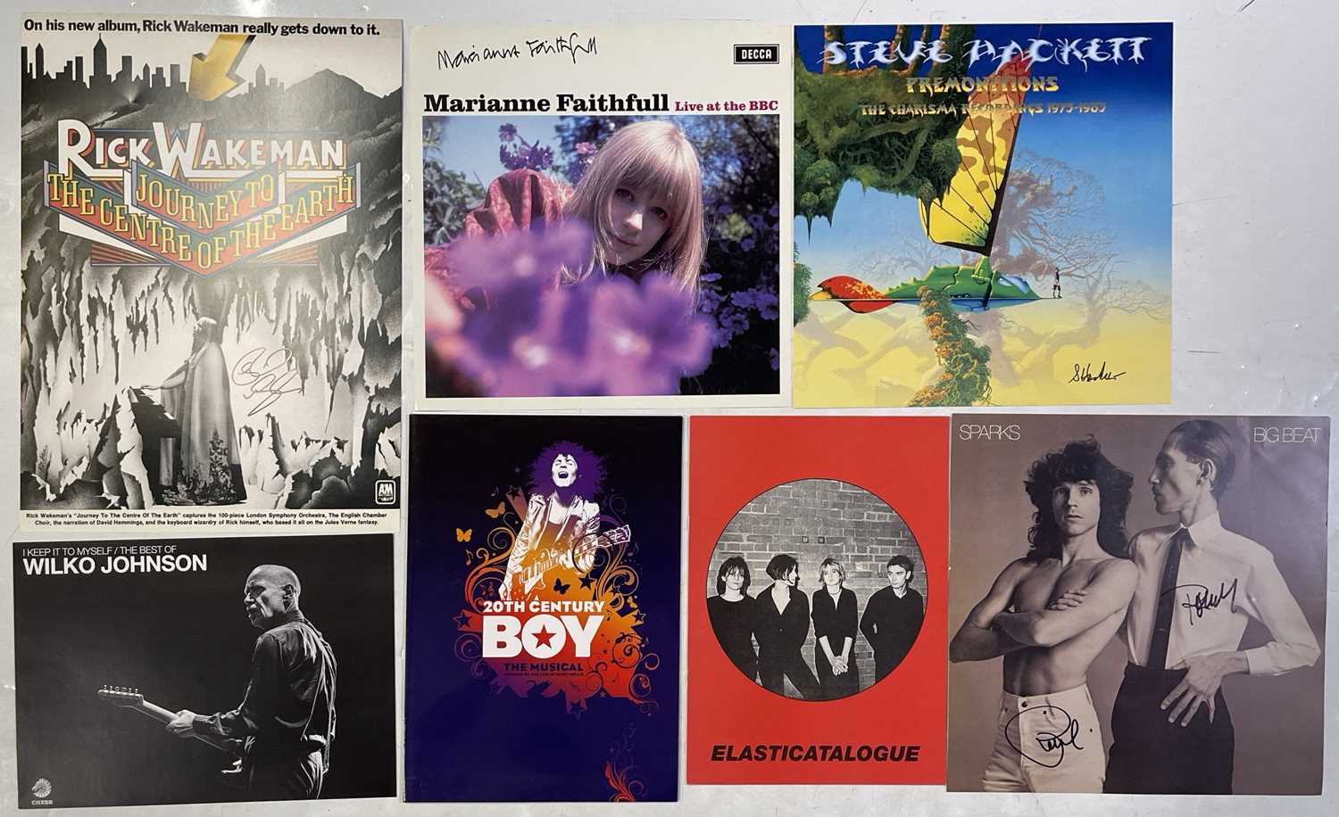 Lot 282 - SIGNED PROMO CARDS INC STEVE HACKETT / MARIANNE FAITHFULL.