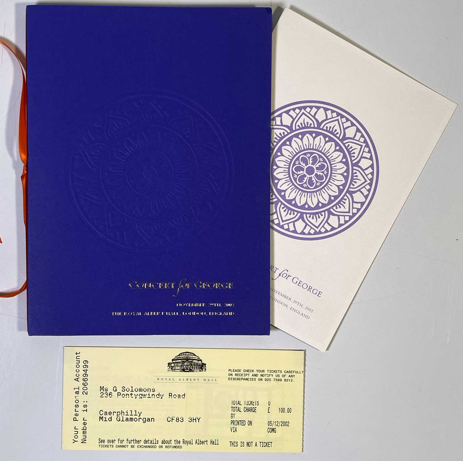 Lot 184 - THE BEATLES - GEORGE HARRISON - CONCERT FOR GEORGE MEMORABILIA.