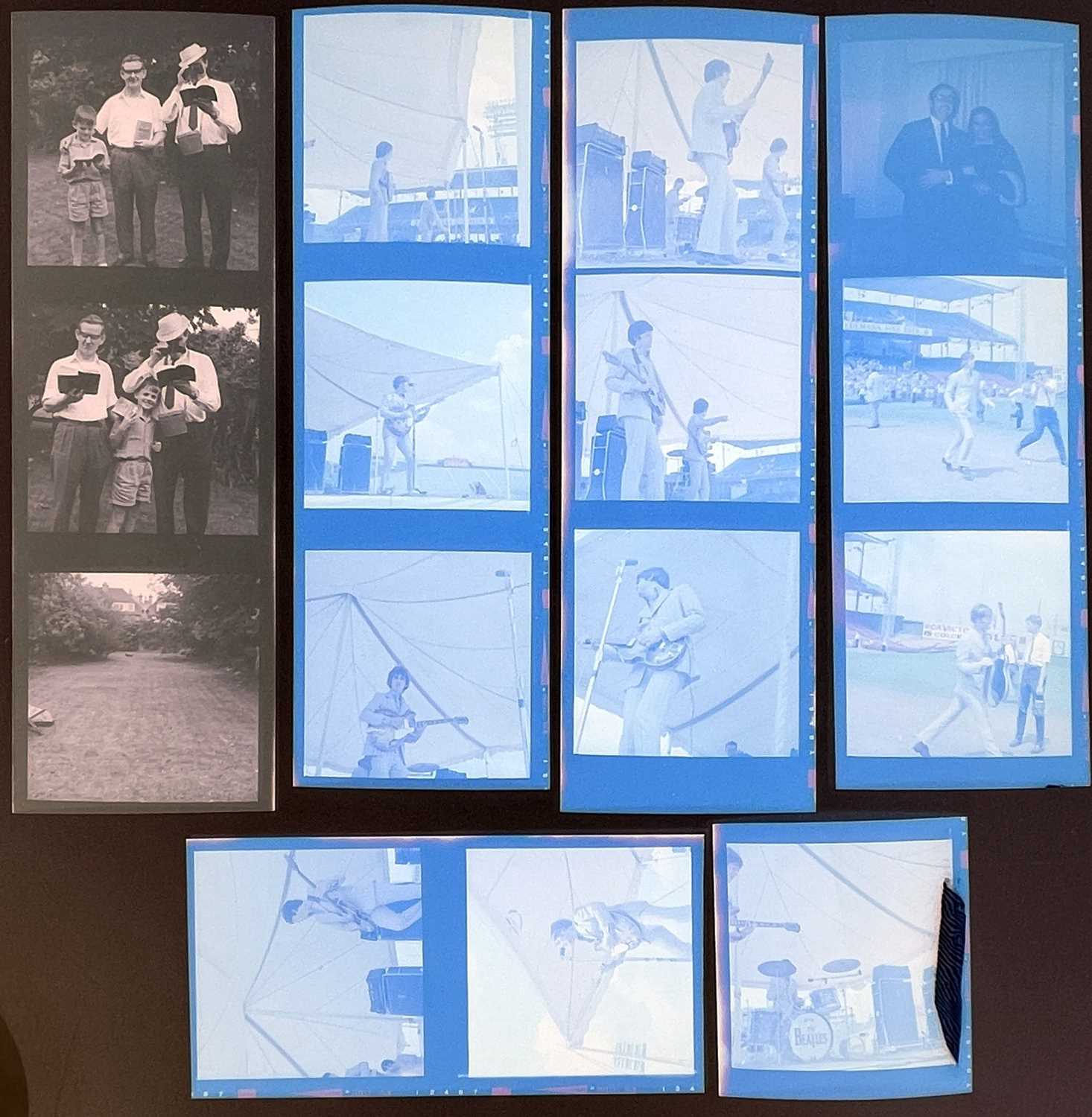 Lot 261 - THE BEATLES - ORIGINAL PHOTO NEGATIVES WITH COPYRIGHT FROM THE 1966 CINCINNATI CONCERT.
