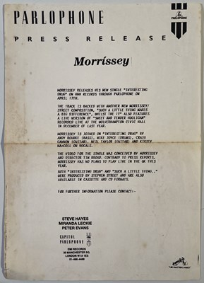 Lot 272 - THE SMITHS - MORRISSEY - VIVA HATE PRESS PACK AND PRESS RELEASE.