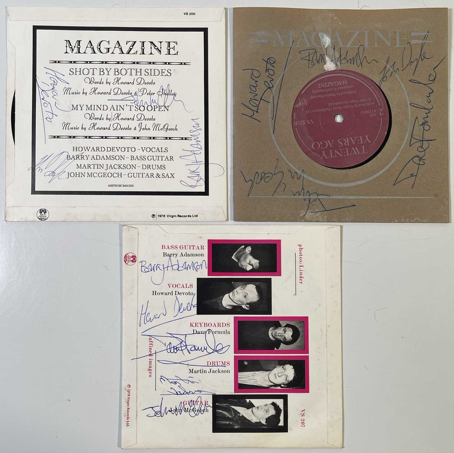 Lot 296 - MAGAZINE - THREE SIGNED 7" SINGLES..