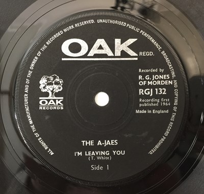 Lot 1 - THE A-JAES - I'M LEAVING YOU/ KANSAS CITY 7" (UK BEAT - OAK - RGJ 132)