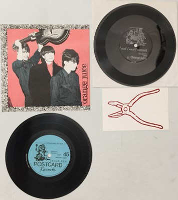Lot 2 - ORANGE JUICE - FALLING AND LAUGHING 7" + FELICITY 7" FLEXI (ORIGINAL UK W/ POSTCARD - 80-1)