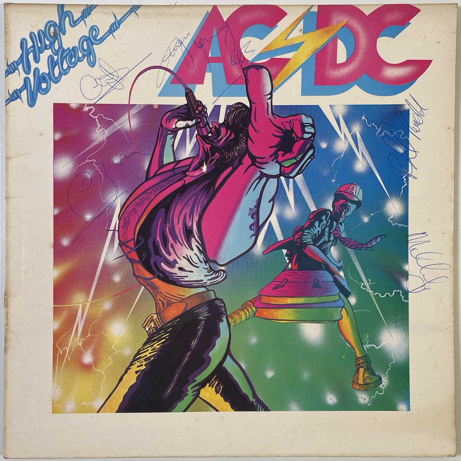 Lot 322 - AC/DC - FULLY SIGNED COPY OF 'HIGH VOLTAGE'.