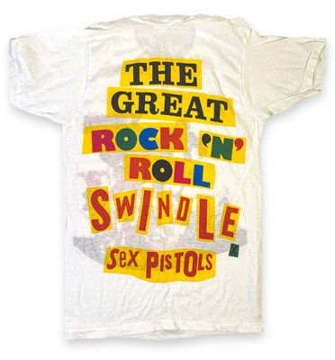 Lot 392 - SEX PISTOLS - ORIGINAL GREAT ROCK N ROLL SWINDLE T-SHIRT.