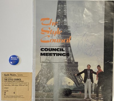 Lot 196 - THE STYLE COUNCIL SIGNED PROGRAMME AND MEMORABILIA.