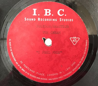 Lot 28 - THE CREAM - I FEEL FREE 7" (IBC SOUND RECORDING STUDIOS ACETATE)