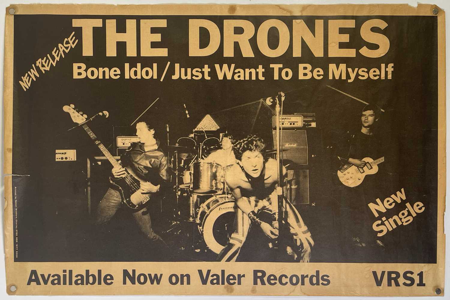 Lot 215 - PUNK INTEREST - THE DRONES - ORIGNAL 1977 BONE IDOL PROMOTIONAL POSTER.