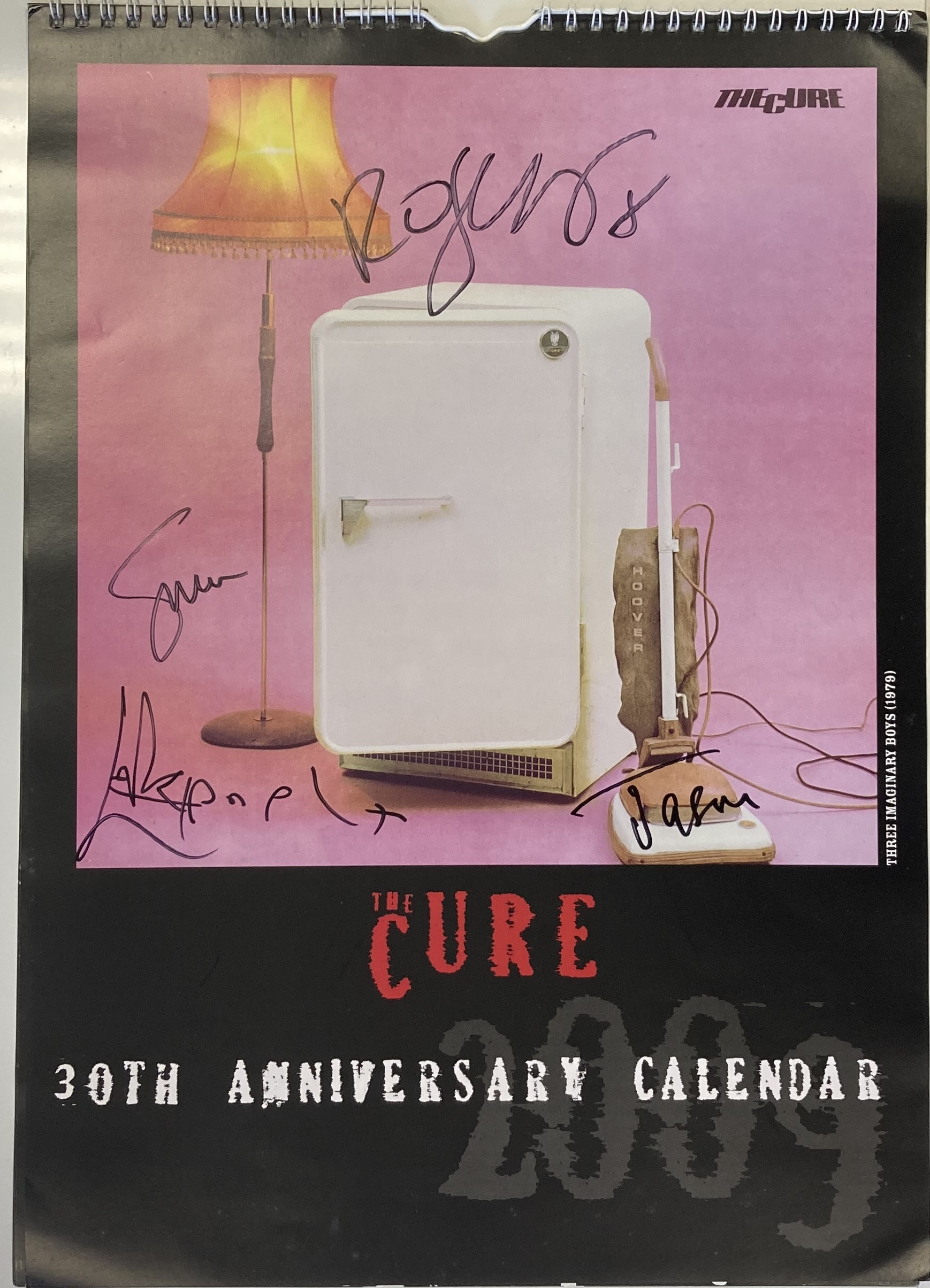 Lot 211 THE CURE SIGNED CALENDAR.