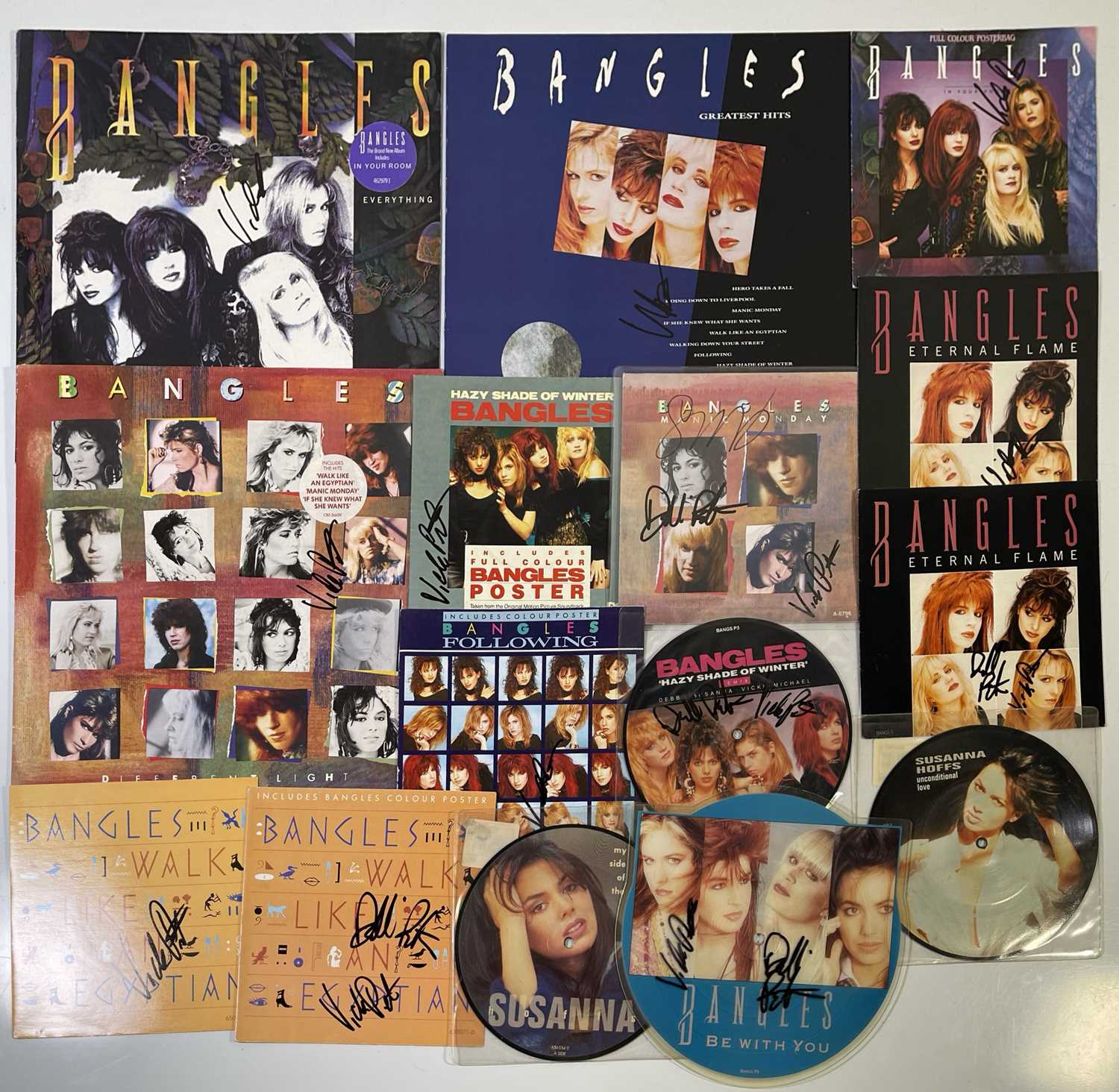 Lot 353 - THE BANGLES - SIGNED RECORDS / SLEEVES.
