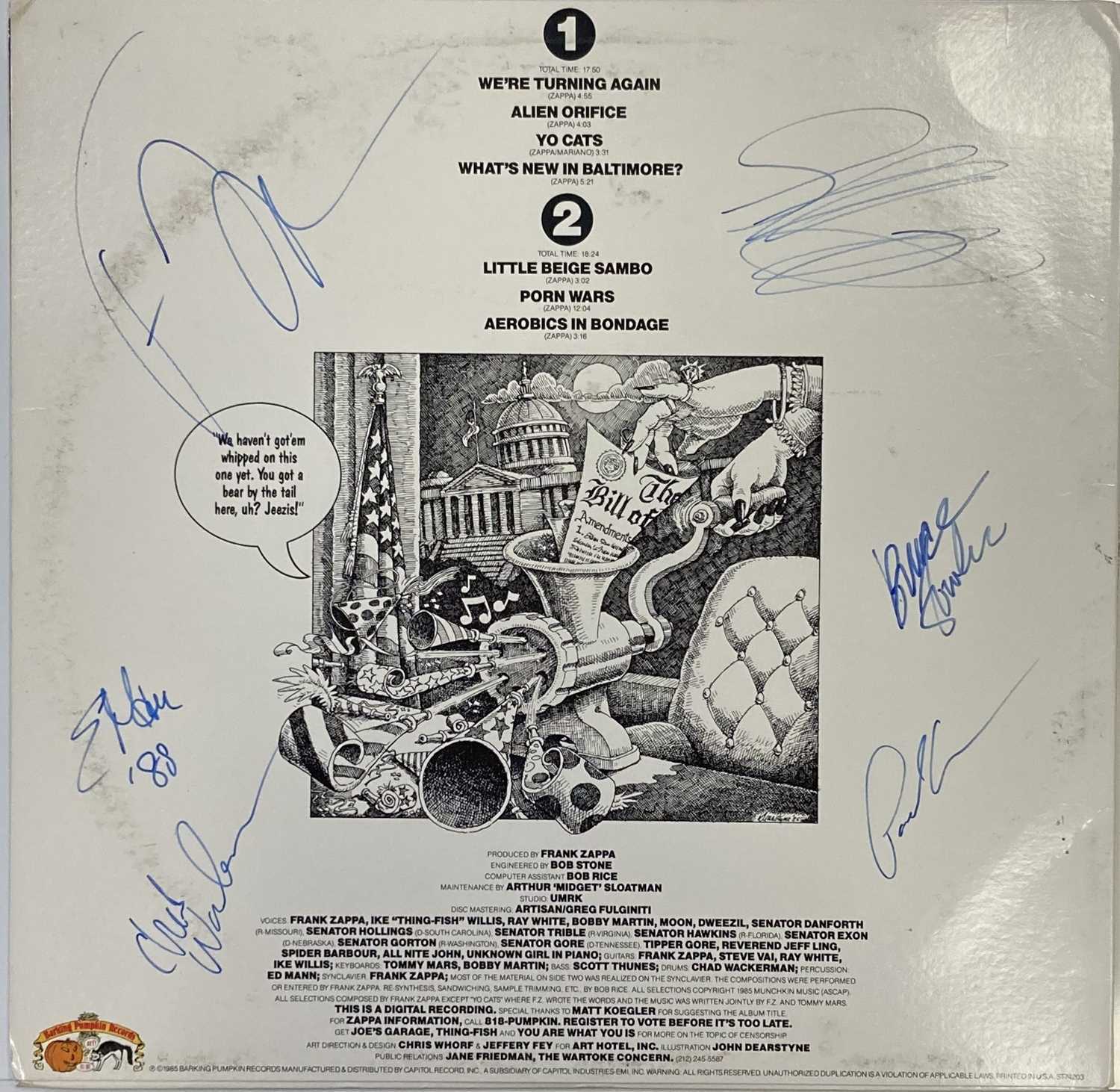 Lot 212 - FRANK ZAPPA SIGNED LP.