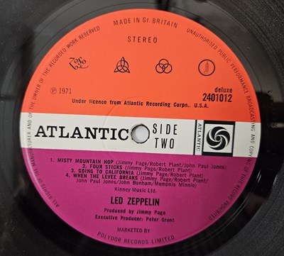 Lot 1172 - LED ZEPPELIN - LED ZEPPELIN IV LP (ORIGINAL INVERTED FEATHER/PETER GRANT PRESSING)