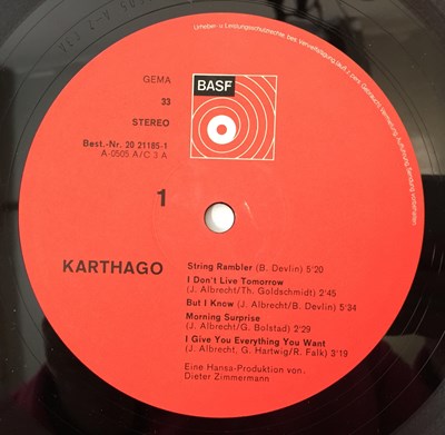 Lot 1131 - KARTHAGO - LP (GERMAN ORIGINAL - BASF - 20 21185-1)