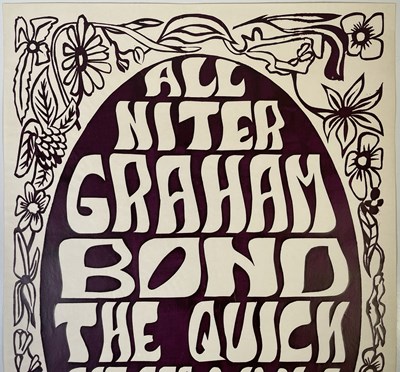 Lot 234 - GRAHAM BOND / THE QUICK - C 1968 'ALL NITER' POSTER.