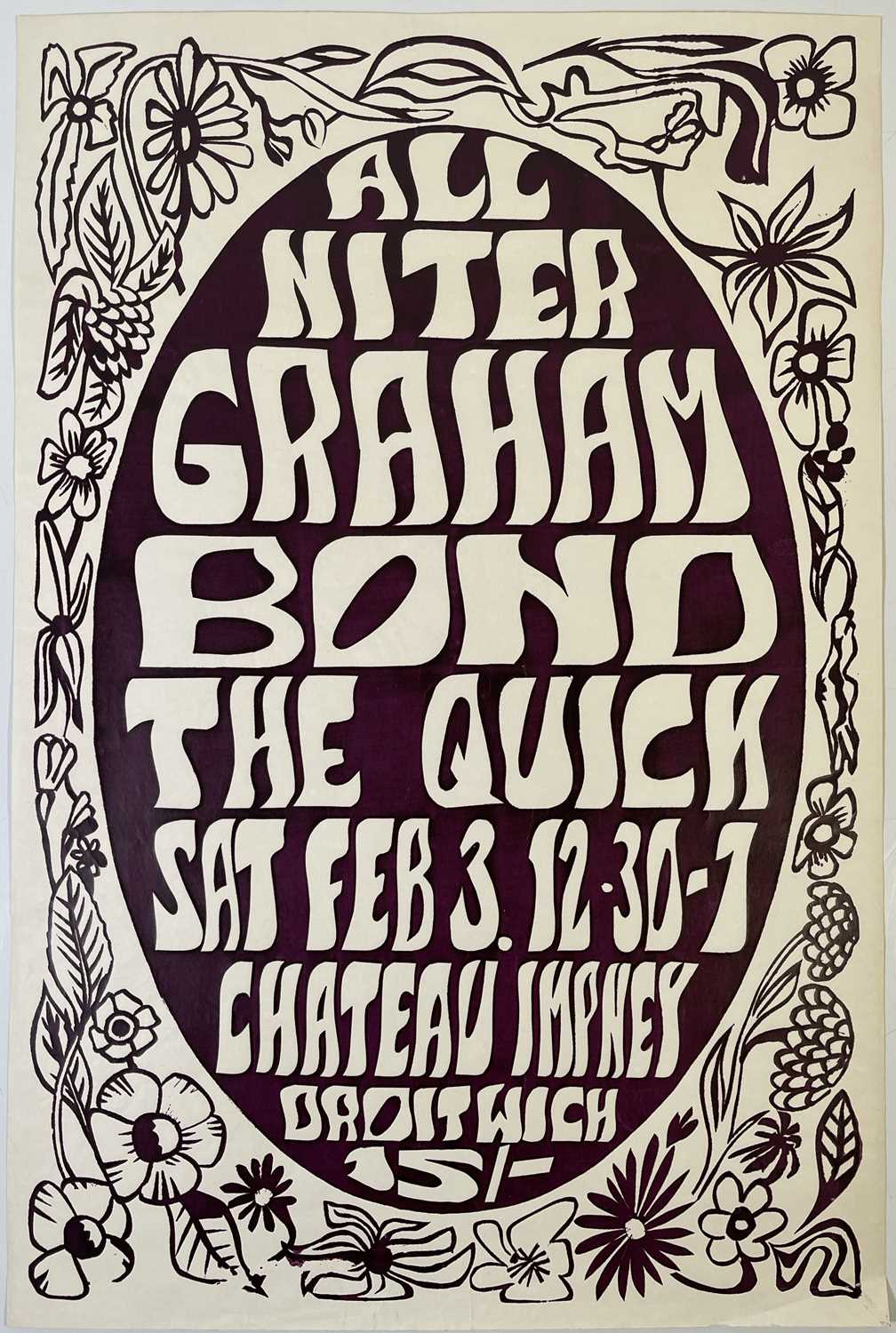 Lot 234 - GRAHAM BOND / THE QUICK - C 1968 'ALL NITER' POSTER.