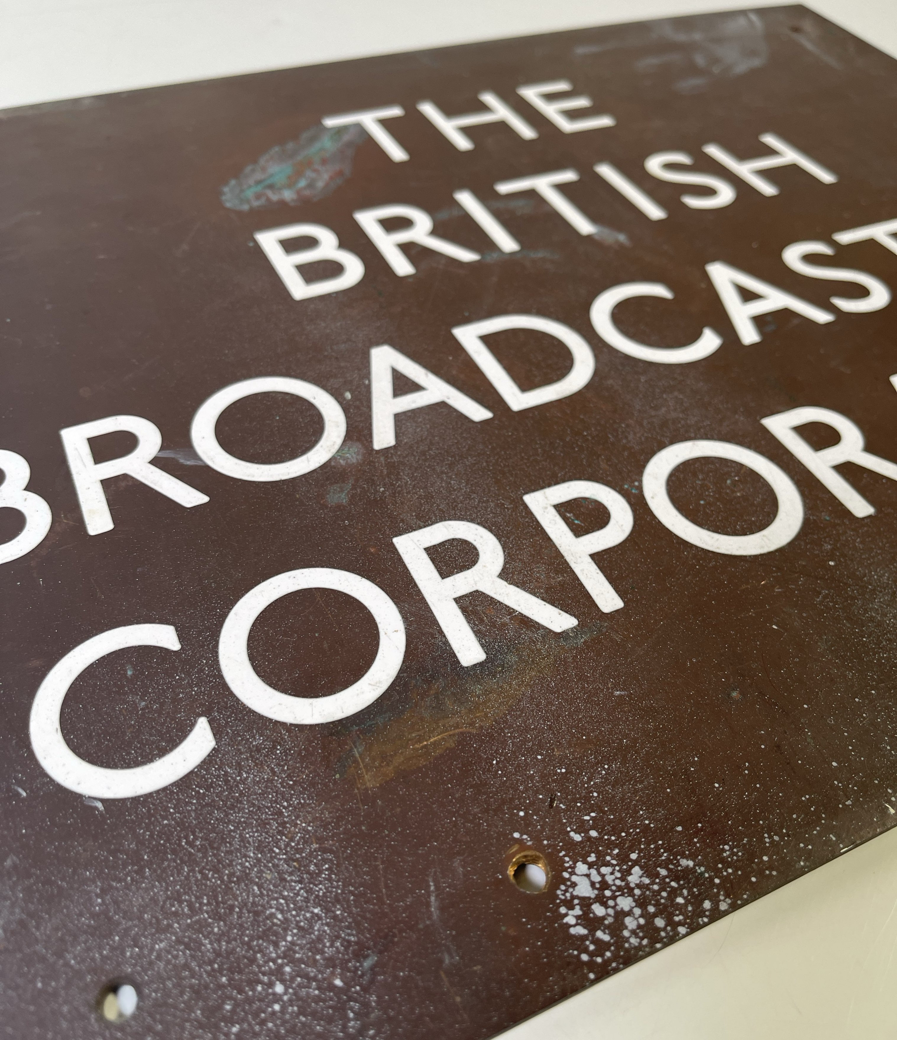 Lot 81 - BBC MEMORABILIA - ORIGINAL COPPER SIGN.