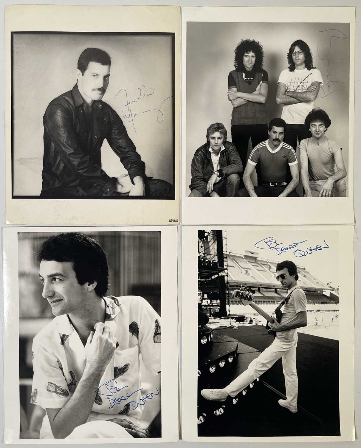 Lot 462 - QUEEN - FOUR SIGNED PHOTOGRAPHS INC FREDDIE MERCURY.