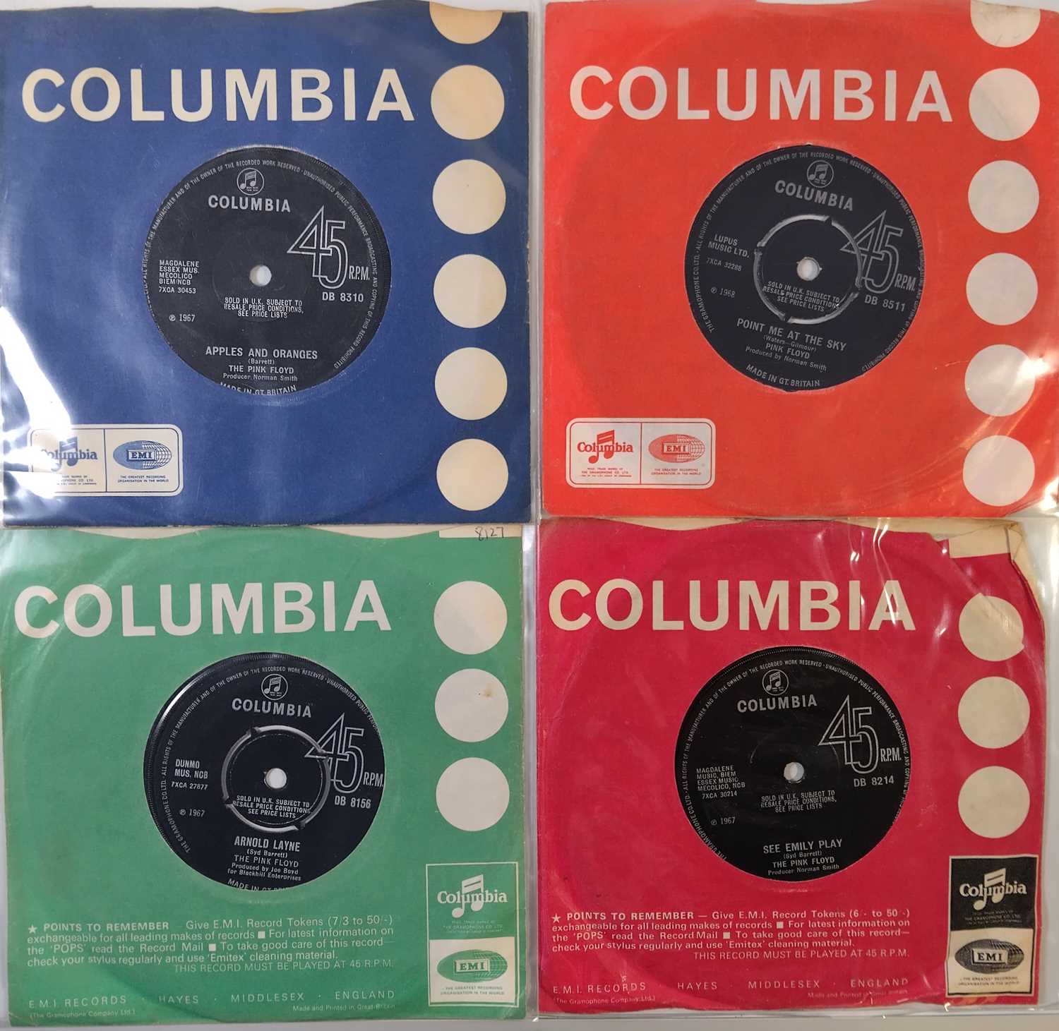 Lot 1203 - EARLY PINK FLOYD 7" COLLECTABLES