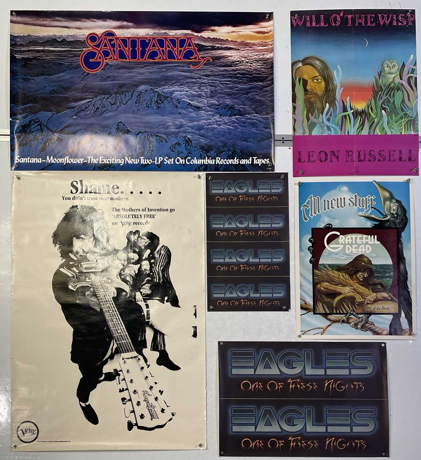 Lot 258 - US CLASSIC ROCK POSTERS - SANTANA / ZAPPA ETC.