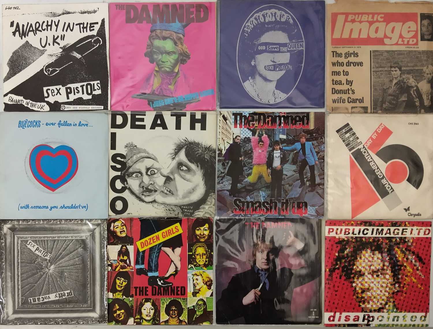 Lot 1217 - PUNK 7" PACK: SEX PISTOLS, DAMNED, BUZZCOCKS, PIL & GENERATION X
