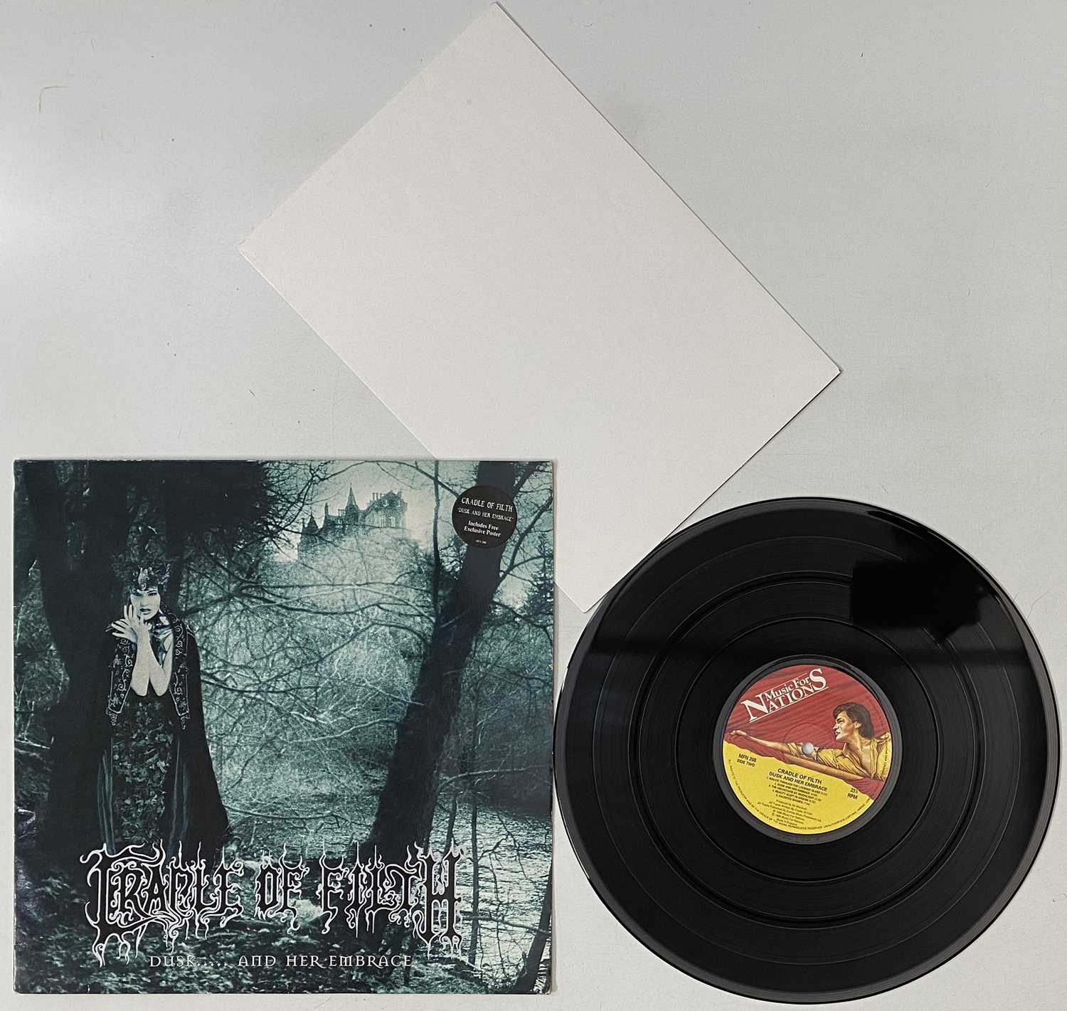 Lot 810 - CRADLE OF FLITH - DUSK AND HER EMBRACE LP (UK ORIGINAL W/ POSTER - MFN 208)