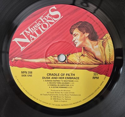 Lot 810 - CRADLE OF FLITH - DUSK AND HER EMBRACE LP (UK ORIGINAL W/ POSTER - MFN 208)