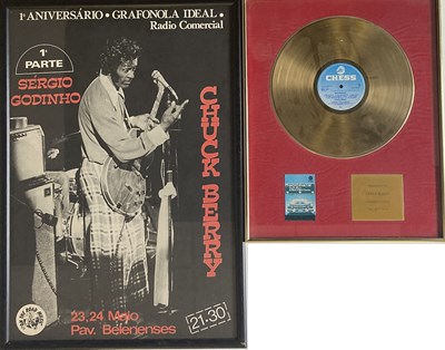 Lot 325 - CHUCK BERRY POSTER AND AWARD.