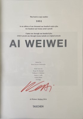 Lot 24 - AI WEI WEI - TASCHEN - SIGNED COLLECTOR'S EDITION BOOK.