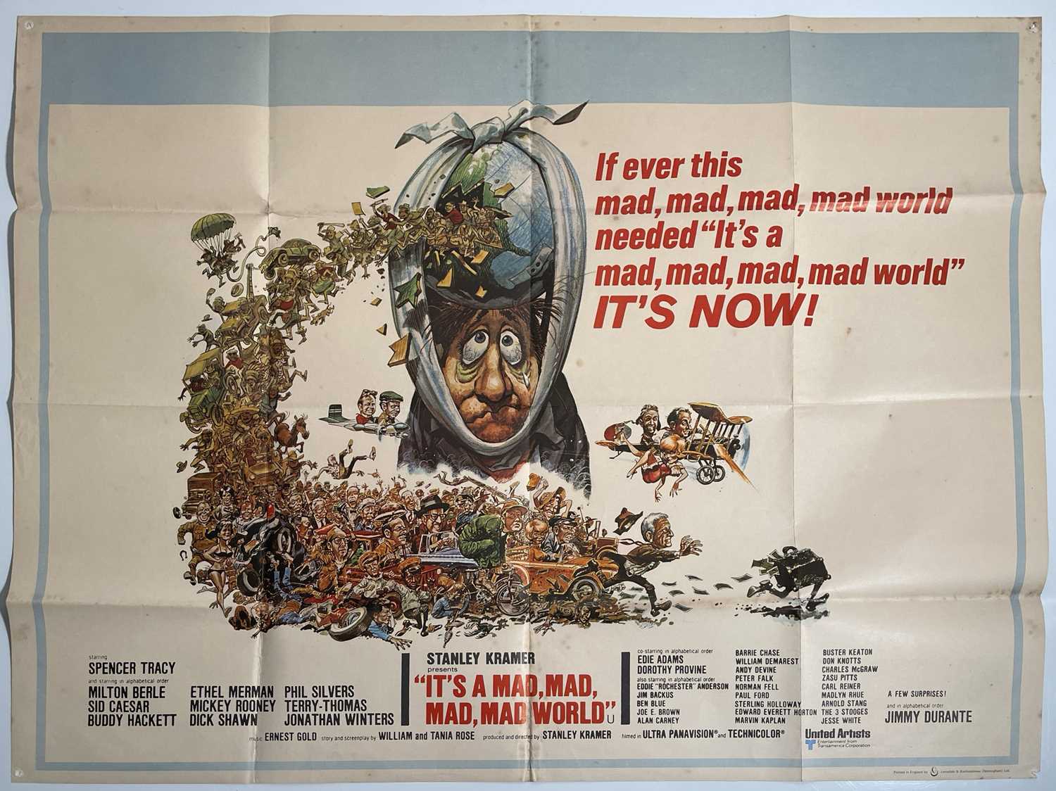 Lot 94 - STANLEY KRAMER - IT'S A MAD, MAD, MAD, MAD WORLD (1963) UK QUAD POSTER.