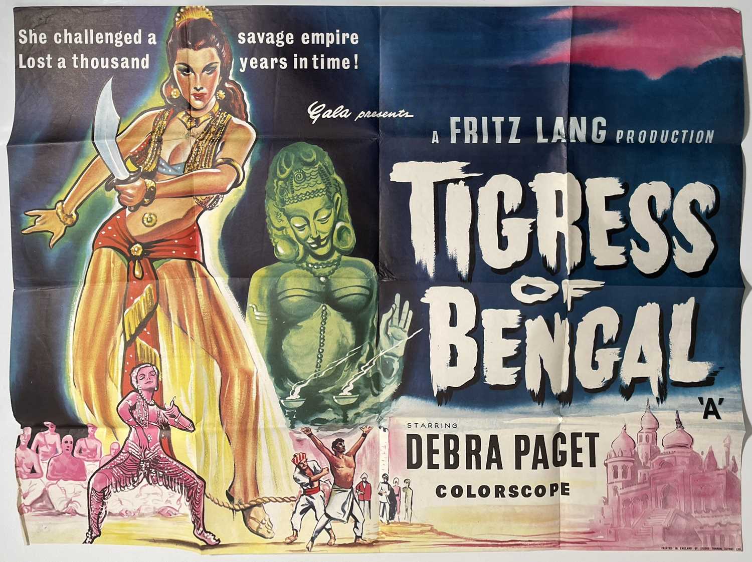 Lot 100 - FRITZ LANG - TIGRESS OF BENGAL (1959) - ORIGINAL UK QUAD POSTER