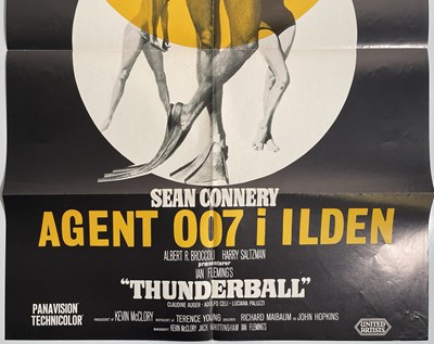 Lot 81 - JAMES BOND - THUNDERBALL (1965) - 1970S DANISH RELEASE ONE-SHEET.