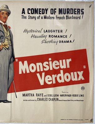 Lot 107 - CHARLIE CHAPLIN - MONSIEUR VERDOUX QUAD POSTER.
