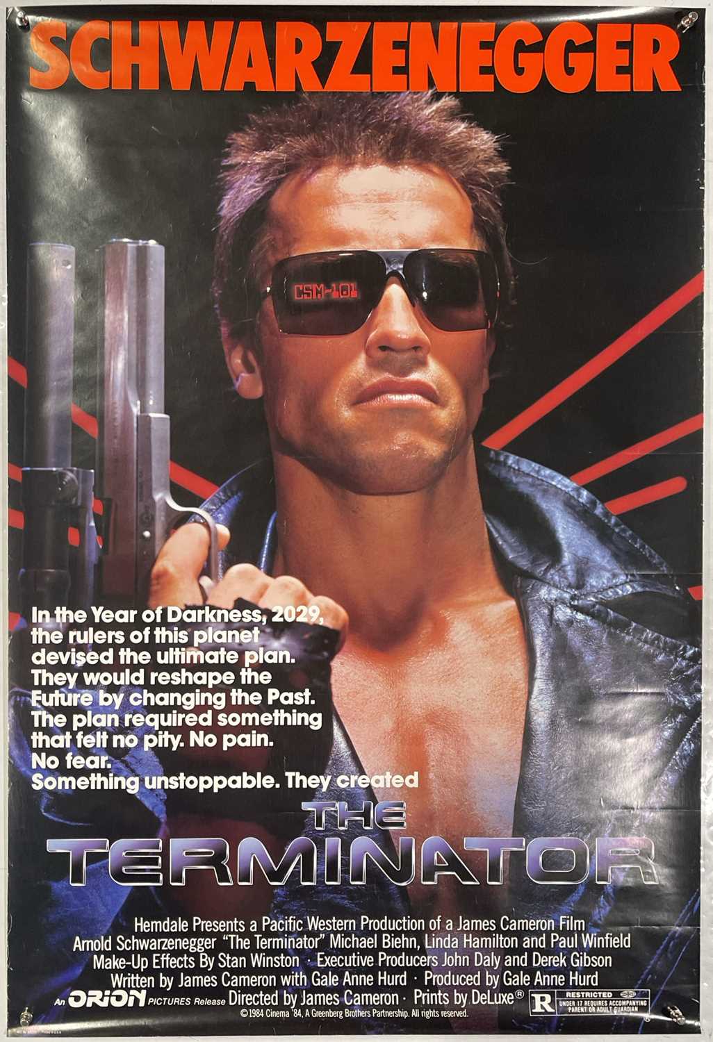 Lot 114 - THE TERMINATOR (1984) - US ONE SHEET POSTER.