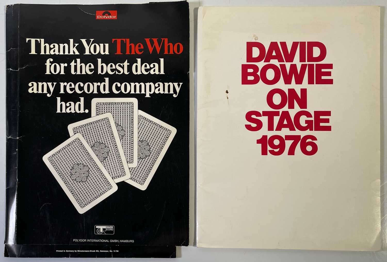 Lot 58 - THE WHO / DAVID BOWIE - ORIGINAL C 1970S PRESS KITS.
