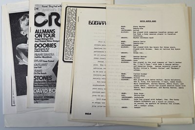 Lot 58 - THE WHO / DAVID BOWIE - ORIGINAL C 1970S PRESS KITS.