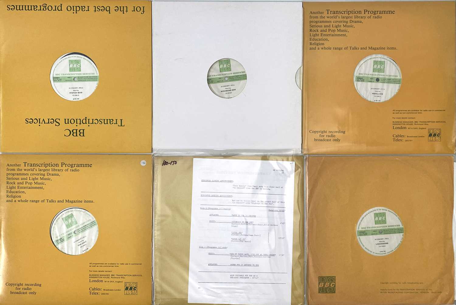 Lot 17 - CLASSIC/ PROG/ FOLK ROCK LPs - BBC TRANSCRIPTION PACK