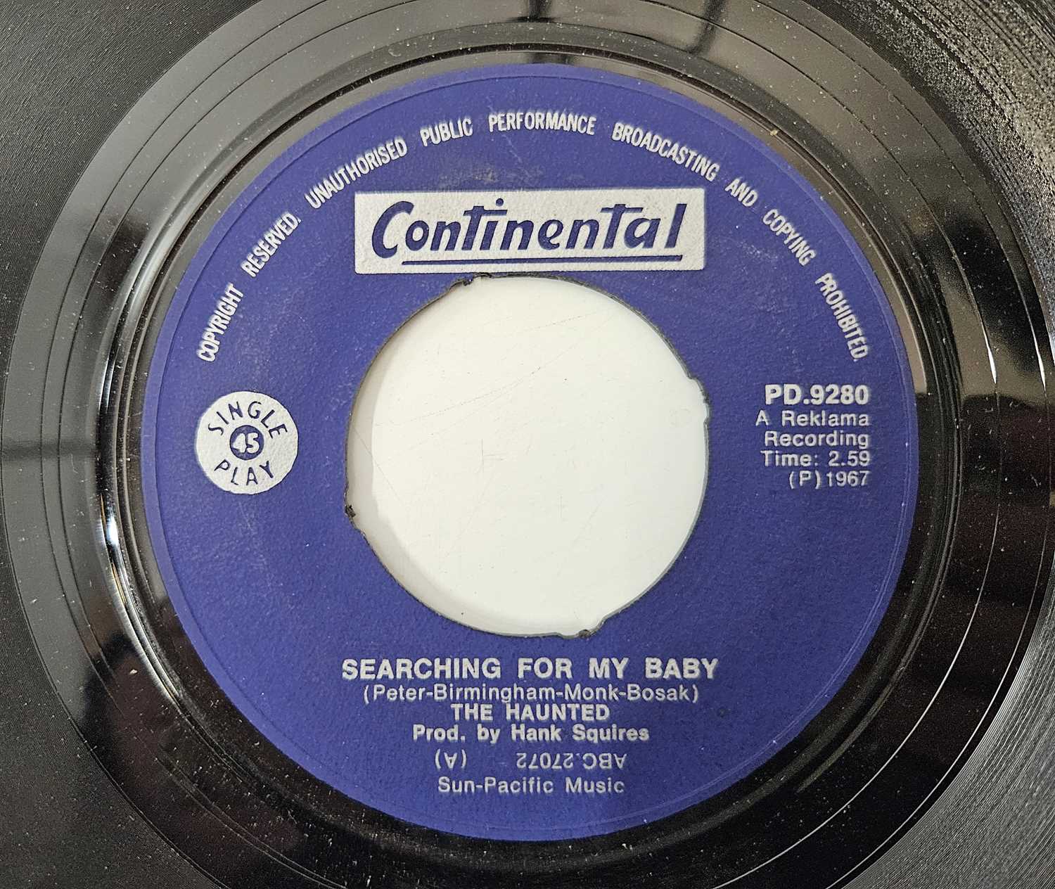 Lot 45 - THE HAUNTED - SEARCHING FOR MY BABY/ A MESSAGE TO PRETTY 7" (SOUTH AFRICAN ORIGINAL - ARTHUR LEE CREDIT - PD.9280)
