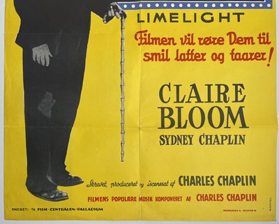 Lot 121 - CHARLIE CHAPLIN - 1953 NORWEGIAN POSTER FOR 'LIMELIGHT'.